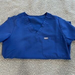 Figs Royal Blue Scrub Top